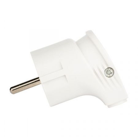 Вилка угловая с/з бел. 16А 250В EKF