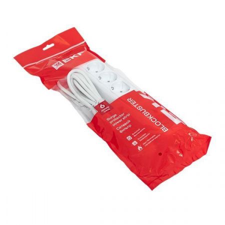 Сетевой фильтр 6*1,8м 16А/3,2кВт с выкл. c/з ПВС 3x1,0 Блокбастер XL EKF PROxima