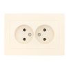 Валенсия розетка 2-местная б/з 10А кремовая с защ. штор. EKF PROxima