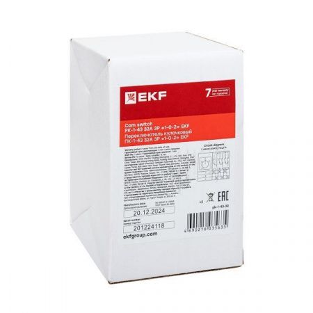 Переключатель кулачковый ПК-1-43 32А 3P "1-0-2" EKF PROxima