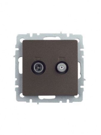 BRITE Розетка двойная TV+SAT РТВ/РСп12-БрТБ темная бронза IEK