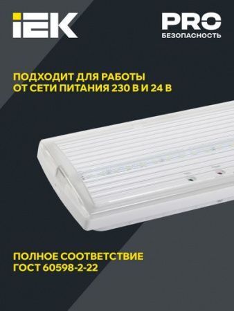 Светильник аварийный ДПА 5030-1 постоянный 1ч IP20 IEK