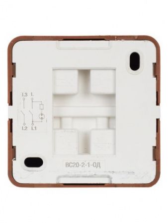 OKTAVA Выключатель 2-клавишный с индикацией для открытой установки 10А ВС20-2-1-ОД дуб GENERICA