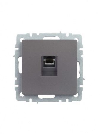 BRITE Розетка компьютерная RJ45 кат.5E РК10-БрС сталь IEK