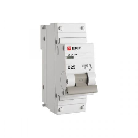 Выкл. автомат.  1П  25А  хар-ка D  10кА  EKF  PROxima  FВА 47-100,   mcb47100-1-25D-pro