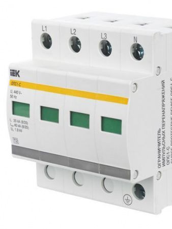 KARAT Ограничитель импульсного перенапряжения ОПС1-C 4P In=20кА Un=400В Im=40кА IEK