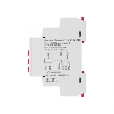Реле времени (10 устанавл. функц.) RT-10 12-240В EKF PROxima