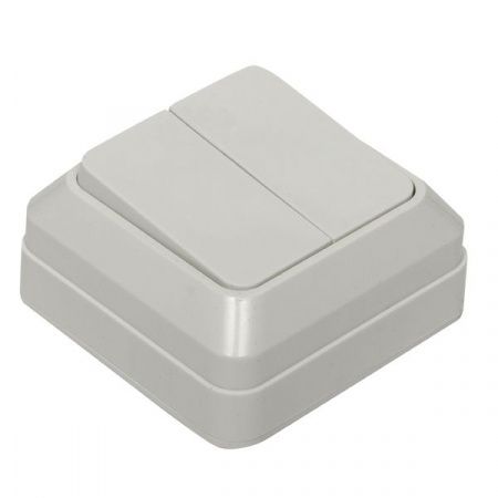 Рим Выключатель 2-клавишный 10А белый EKF