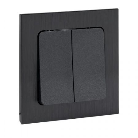 Стокгольм Механизм Выключателя 2-кл. 10А автоматические клеммы черный EKF PROxima