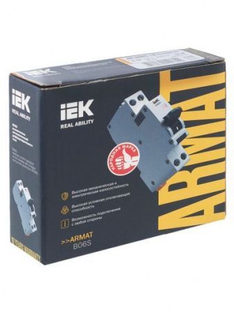 ARMAT Автоматический выключатель дифференциального тока B06S 1P+NP C10 30мА тип A (18мм) IEK