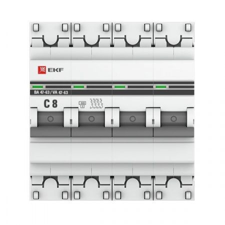 Выкл.автом.  4П   8А  хар-ка C  4,5кА  EKF  ВА47-63  PROxima