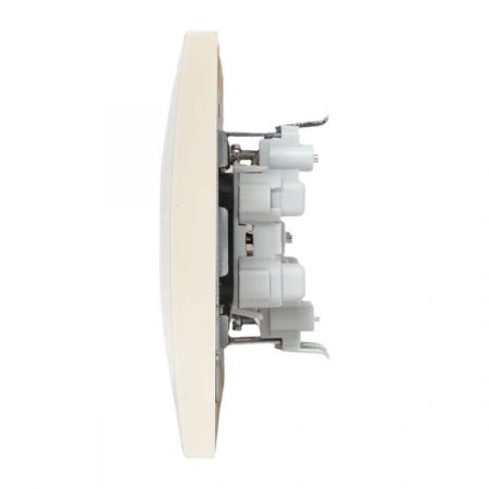 Валенсия розетка 2-местная б/з 10А кремовая с защ. штор. EKF PROxima