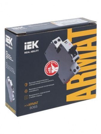 ARMAT Автоматический выключатель дифференциального тока B06S 1P+NP C6 30мА тип A (18мм) IEK