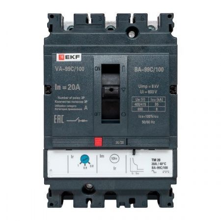 Выключатель автоматический ВА-99C 100/20А 3P 35кА EKF