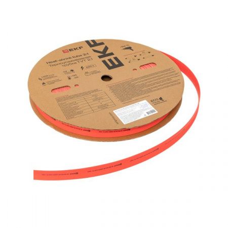 Термоусаживаемая трубка ТУТ нг 20/10 красная рулон EKF PROxima