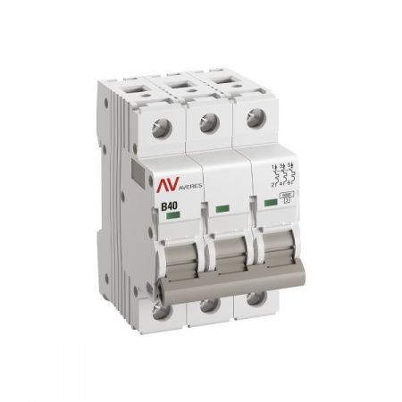 Выключатель автоматический AV-6 3P 40A (B) 6kA  EKF AVERES
