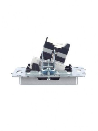 BRITE Розетка двойная RJ11+RJ45 кат.5E РК/Т12-БрА алюминий IEK