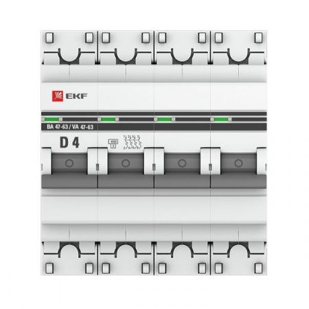 Автоматический выключатель ВА 47-63 4P 4А (D) 4,5kA EKF PROXIMA