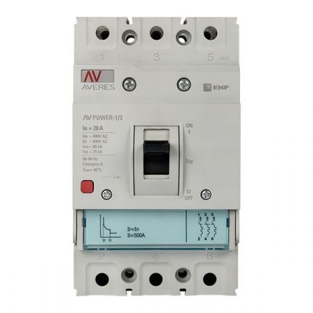 Автоматический выключатель AV POWER-1/3 20А 35kA TR EKF AVERES