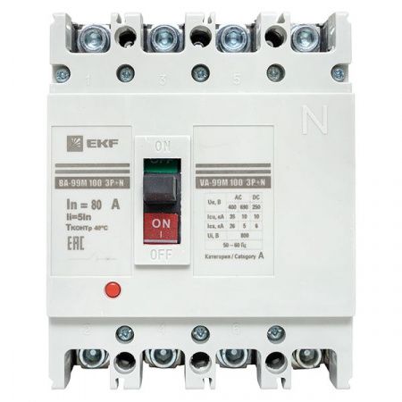 Выключатель автоматический ВА-99М 100/80А 4P 5In 35кА EKF PROxima