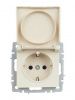 BRITE Розетка 1-местная с заземлением с защитными шторками и крышкой 16А IP44 РСбш10-3-44-БрКр бежевый IEK