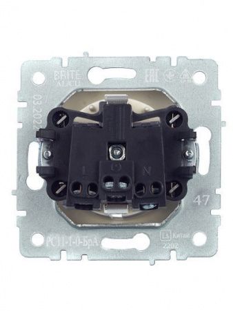 BRITE Розетка 1-местная с заземлением без защитных шторок 16А РС11-1-0-БрА алюминий IEK