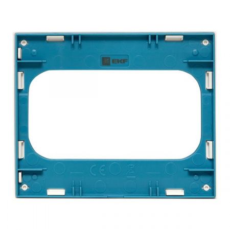 Стокгольм Рамка для розетки 2-местная белая с линией цвета синий EKF PROxima