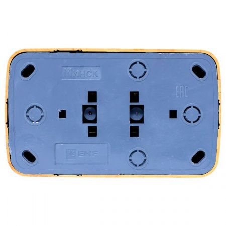 Розетка 2-местная ОП Минск 16А с заземлением светлое дерево EKF