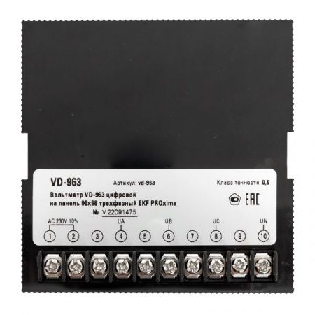 VD-963 Вольтметр цифровой на панель (96x96) трехфазный EKF PROxima