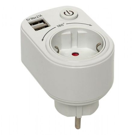 Розеточный блок SB-01 (розетка 2P+E 16А, 2 USB разъема 5V 2,1A) EKF PROxima