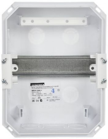 Корпус пластиковый ЩРВ-П-6 черная прозрачная дверь IP41 GENERICA