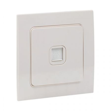 Стокгольм Механизм Розетки Phone 1-местной белый EKF PROxima