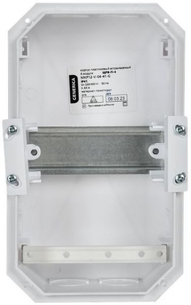 Корпус пластиковый ЩРВ-П-4 черная прозрачная дверь IP41 GENERICA