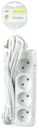 Удлинитель У4 4 места без заземления 5м 2х0,75мм2 10А/250 IEK