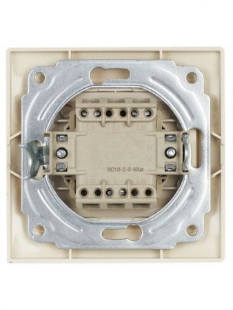 KVARTA Выключатель 2-клавишный 10А ВС10-2-0-ККм кремовый GENERICA