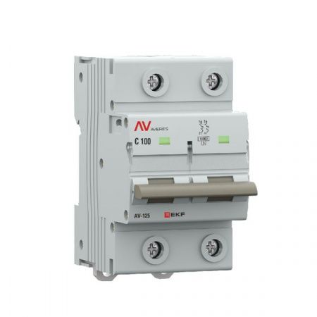 Выключатель автоматический AV-125 2P 100A (C) 10kA EKF AVERES