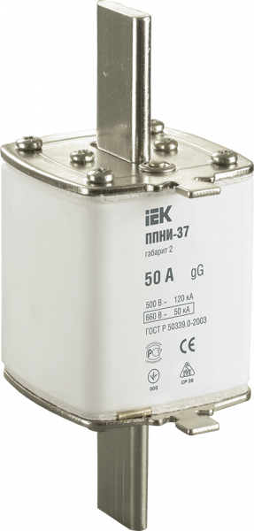 Плавкая вставка предохранителя ППНИ-37 габарит 2 50А IEK
