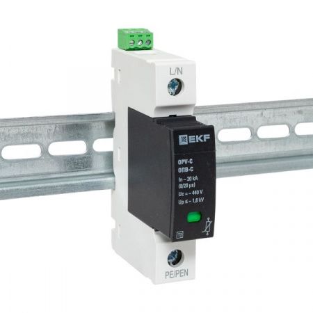Ограничитель импульсных напряжений ОПВ-C/1P In 20кА 440В с сигн. EKF