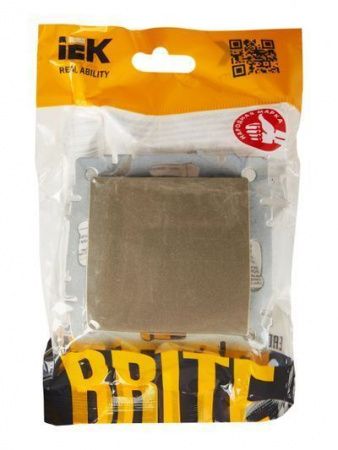 BRITE Выключатель 1-клавишный проходной 10А ВС10-1-6-БрШ шампань IEK