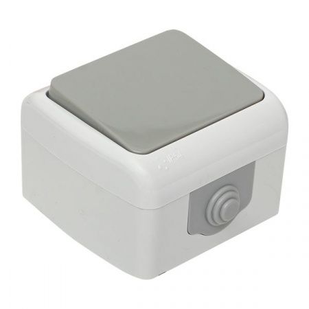 Мурманск Выключатель 1-клавишный 10А IP54 серый EKF