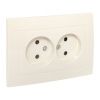 Валенсия розетка 2-местная б/з 10А кремовая с защ. штор. EKF PROxima