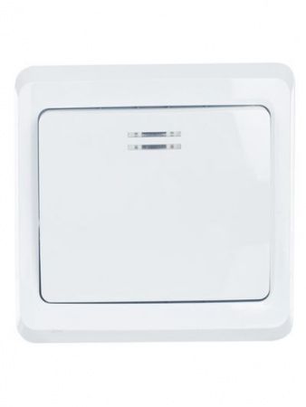 VEGA Выключатель 1-клавишный с индикацией 10А ВС10-1-1-ВБ белый GENERICA