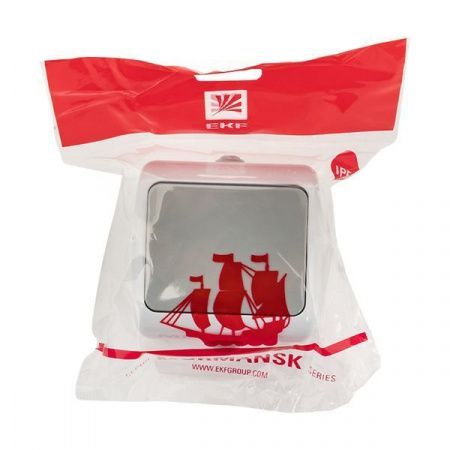 Мурманск Выключатель 1-клавишный 10А IP54 серый EKF