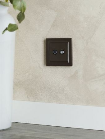 BRITE Розетка двойная TV+SAT РТВ/РСп12-БрТБ темная бронза IEK