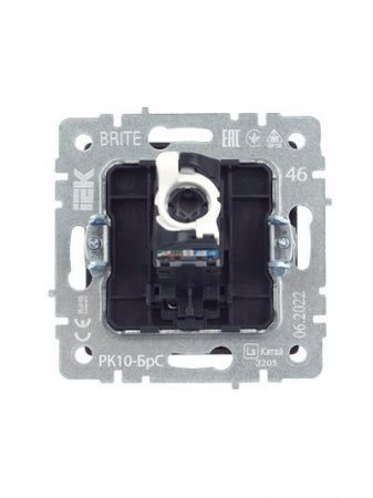 BRITE Розетка компьютерная RJ45 кат.5E РК10-БрС сталь IEK