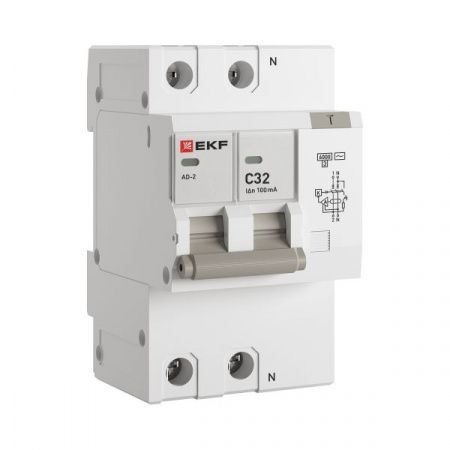 Дифференциальный автомат АД-2 32А/100мА (хар. C, AC, электронный) 6кА EKF PROxima