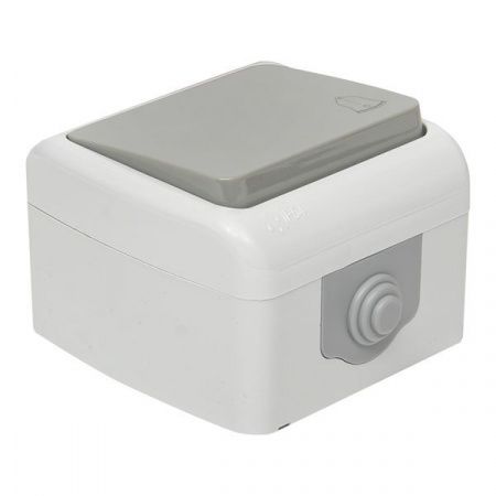 Мурманск Кнопка звонка 1-клавишная 10А IP54 серая EKF