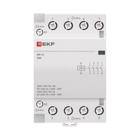 Контактор модульный КМ 16А 4NО (3 мод.) EKF PROxima