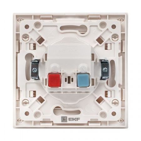 Стокгольм Механизм Розетки 1-местной б/з 10 А автоматические клеммы белый с защ. штор. EKF PROxima